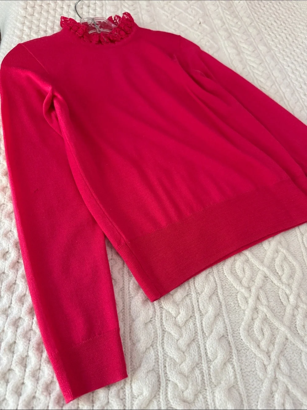 J. Crew Women's Ruffle Turtleneck Sweater - Bright Pink